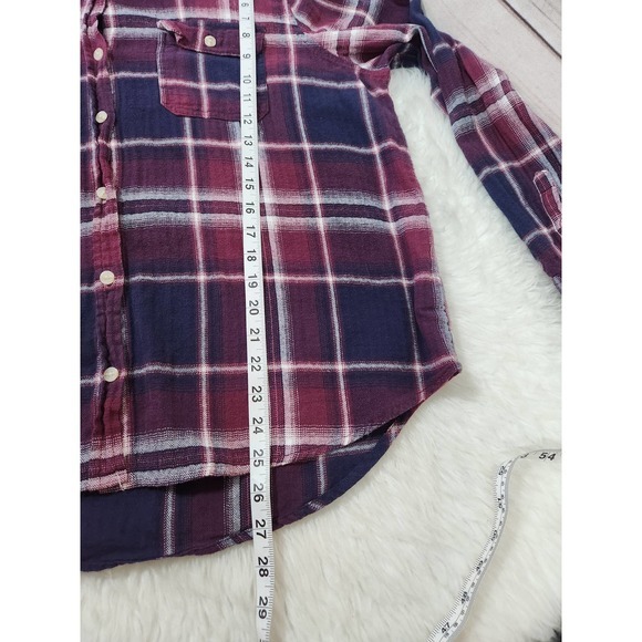 Universal Thread Women's Blue Plaid Long Sleeve Button Down Shirts Size XXL - Picture 6 of 6